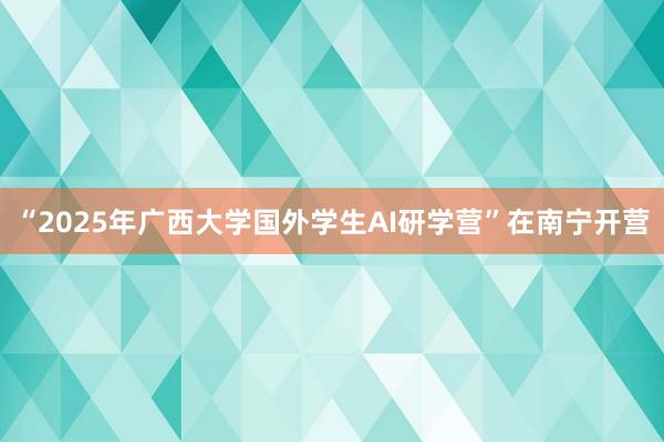 “2025年广西大学国外学生AI研学营”在南宁开营